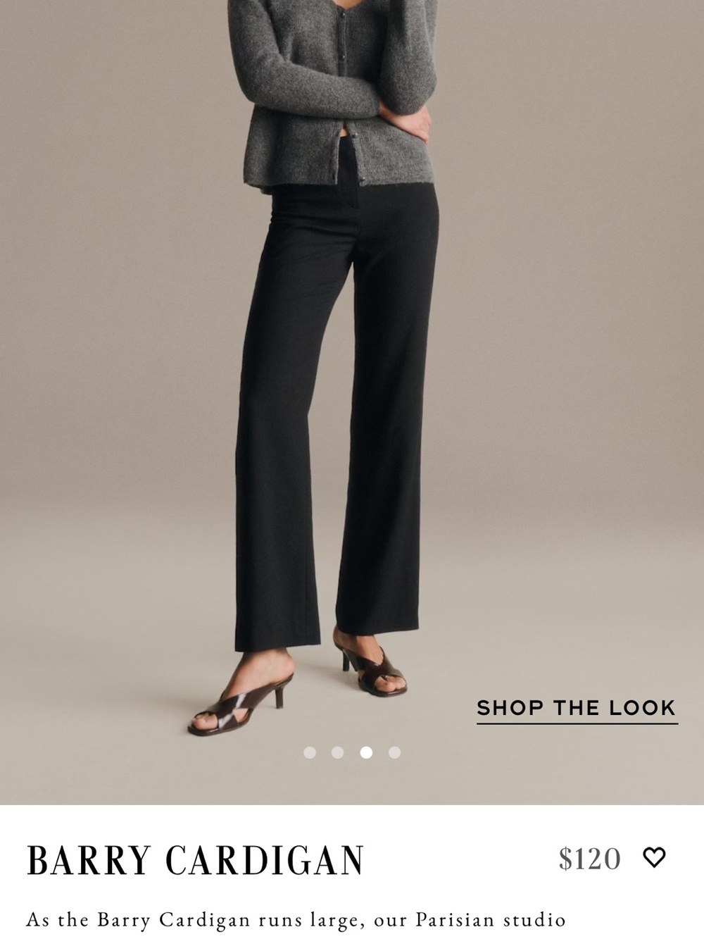 Sezane Barry cardigan - Charcoal Grey size Small
